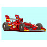 Illustrated red F1 race car - Edible cake topper