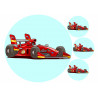 Illustrated red F1 race car - Edible cake topper