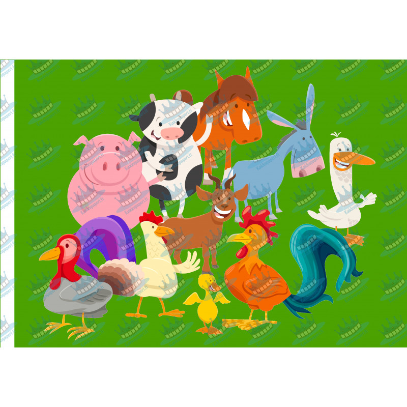 Happy farm animals - Edible cake topper