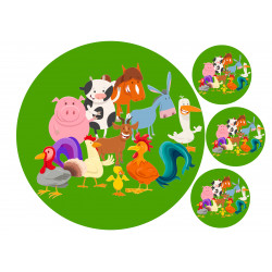 Happy farm animals - Edible cake topper