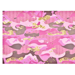 Light pink and gold camourflage print - cake decoration