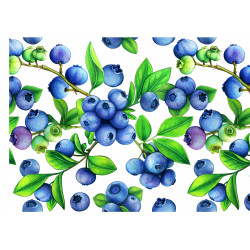 Beautiful blueberry pattern - Edible cake topper