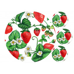 Illustrated strawberries - Edible cake topper