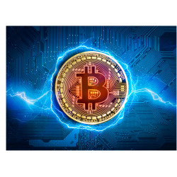 Lightning Bitcoin rectangle-cake topper