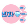 Pink Level Complete - edible cake decoration