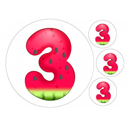 Watermelon Three - edible cake decoration