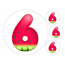 Watermelon Six - edible cake decoration