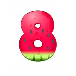 Watermelon Eight - edible cake decoration