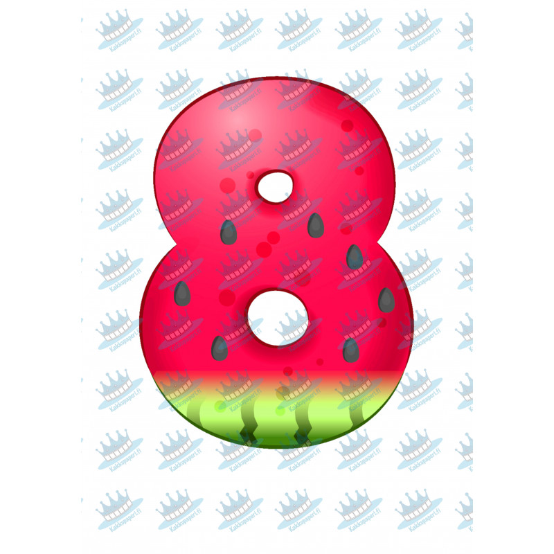 Watermelon Eight - edible cake decoration