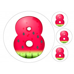 Watermelon Eight - edible cake decoration