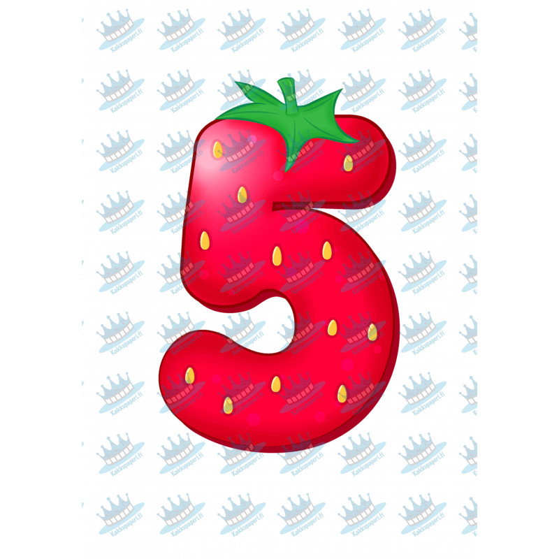 Strawberry Five - edible cake decoration