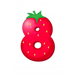 Strawberry Eight - edible cake decoration