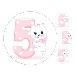 Cat Five - edible cake decoration