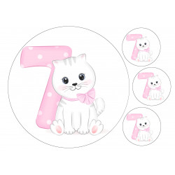 Cat Seven - edible cake decoration