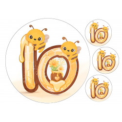 Honey Bee Ten - edible cake decoration