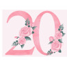 Pink Rose Twenty - edible cake decoration