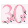 Pink Rose Thirty - edible cake decoration