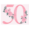 Pink Rose Fifty - edible cake decoration