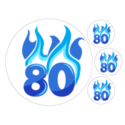 Flaming Blue Eighty - edible cake decoration