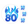 Flaming Blue Eighty - edible cake decoration