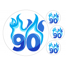 Flaming Blue Ninety - edible cake decoration