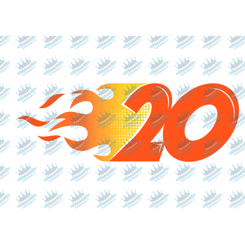 Flaming Twenty - edible cake decoration