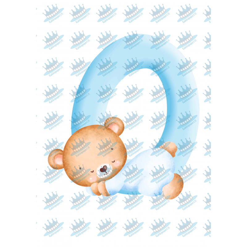 Blue Baby Bear Zero - edible cake decoration