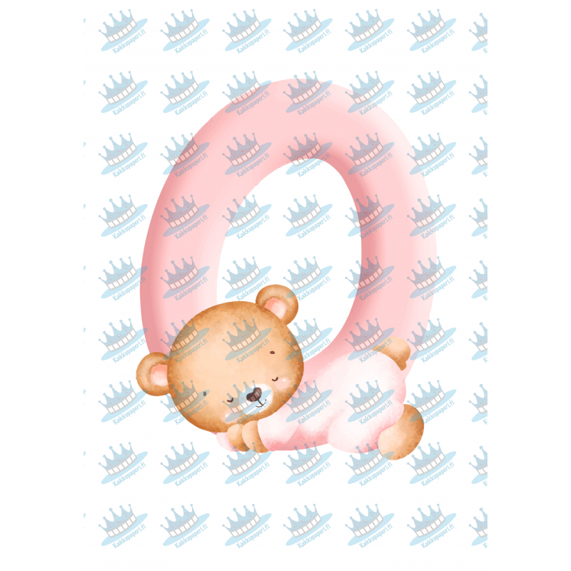 Pink Baby Bear Zero - edible cake decoration