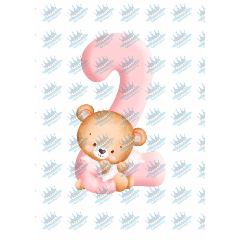 Pink Baby Bear Two - edible cake decoration