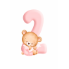 Pink Baby Bear Two - edible cake decoration