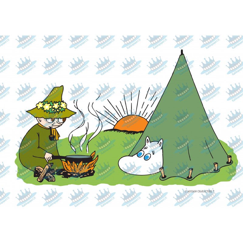 Moomin - Moomin and Snufkin camping - Edible cake topper