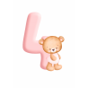 Pink Baby Bear Four - edible cake decoration