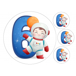 Boy Astronaut Six - edible cake decoration