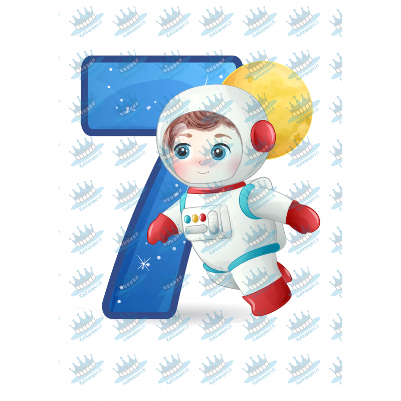 Boy Astronaut Seven - edible cake decoration