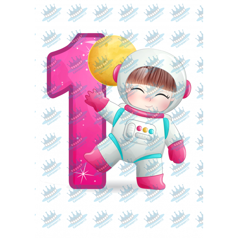 Girl Astronaut One - edible cake decoration