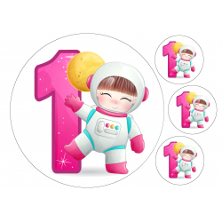 Girl Astronaut One - edible cake decoration