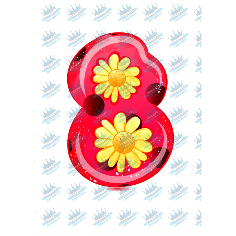 Ladybug Eight - edible cake decoration