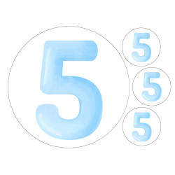 Light Blue Five - edible cake decoration