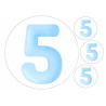 Light Blue Five - edible cake decoration