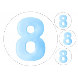 Light Blue Eight - edible cake decoration