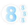 Light Blue Eight - edible cake decoration