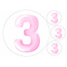 Pink Three - edible cake decoration