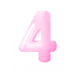 Pink Four - edible cake decoration