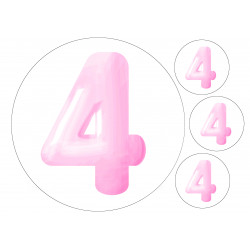 Pink Four - edible cake decoration