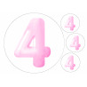 Pink Four - edible cake decoration