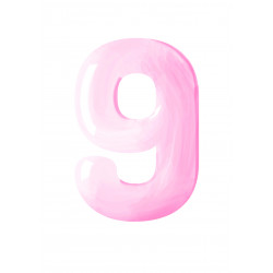 Pink Nine - edible cake decoration