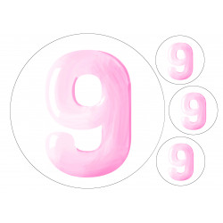 Pink Nine - edible cake decoration