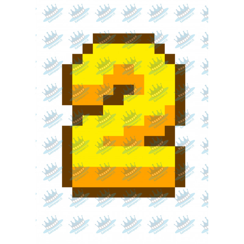 Yellow Pixel Two - edible cake decoration