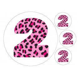 Pink Leopard Two - edible cake decoration