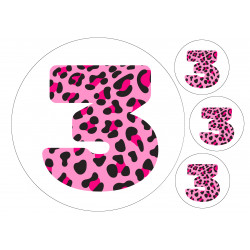 Pink Leopard Three - edible cake decoration